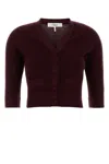 Chloé Grape Wool Cardigan In Burgundy