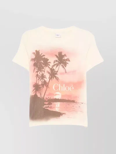 CHLOÉ GRAPHIC ILLUSTRATION CREW NECK T-SHIRT