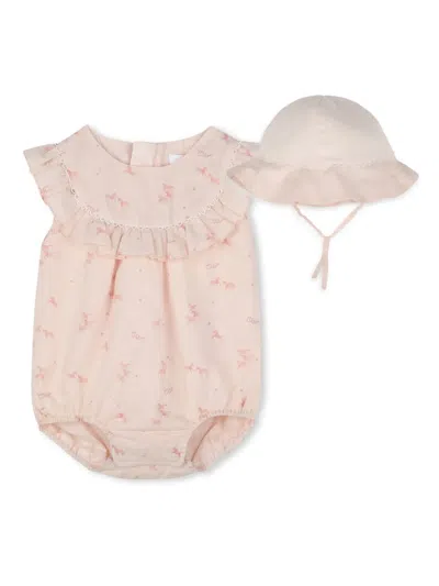 Chloé Graphic-print Babygrow In Pink