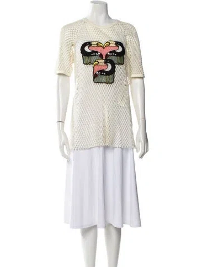 Pre-owned Chloé Graphic Print Crew Neck Sweater In Neutral