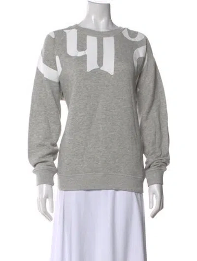 Pre-owned Chloé Graphic Print Crew Neck Sweatshirt In Gray