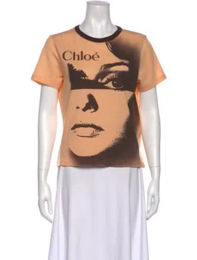 Pre-owned Chloé Graphic Print Crew Neck T-shirt In Multi