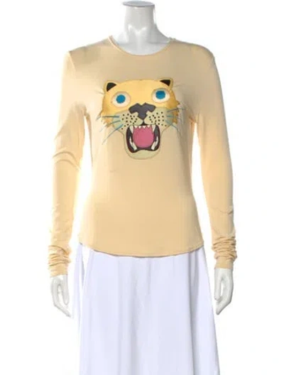 Pre-owned Chloé Graphic Print Crew Neck T-shirt In Neutral