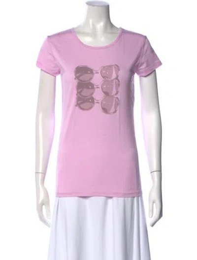 Pre-owned Chloé Graphic Print Crew Neck T-shirt In Pink