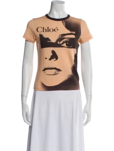 Pre-owned Chloé Graphic Print Crew Neck T-shirt W/ Tags In Multi