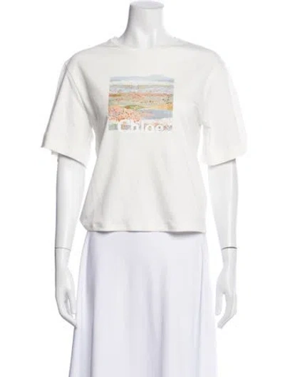 Pre-owned Chloé Graphic Print Crew Neck T-shirt In White