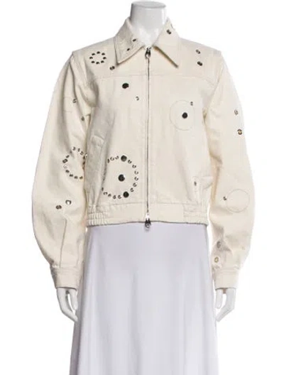 Pre-owned Chloé Graphic Print Denim Jacket In Neutral