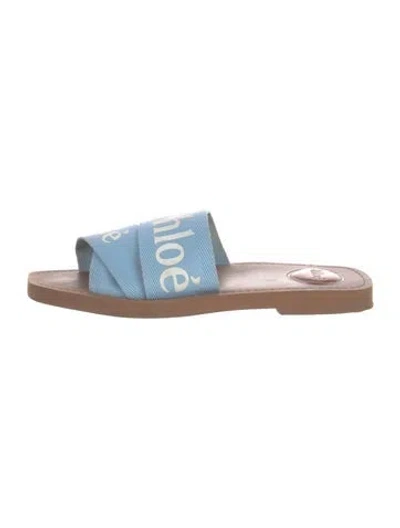 Pre-owned Chloé Graphic Print Flats In Blue