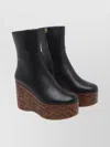 Chloé Graphic Print Ankle Boots With Platform Sole In Multi
