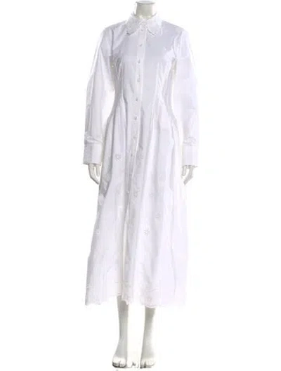 Pre-owned Chloé Graphic Print Long Dress In White