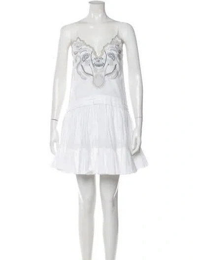 Pre-owned Chloé Graphic Print Mini Dress In White