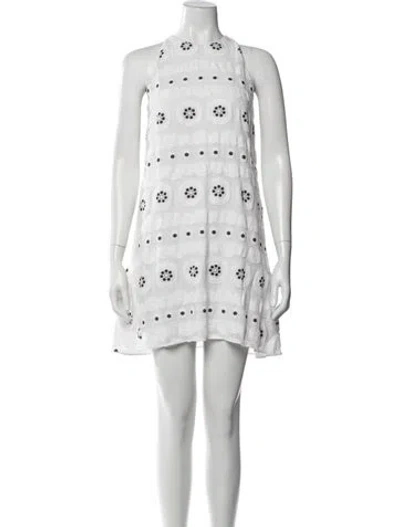 Pre-owned Chloé Graphic Print Mini Dress In White