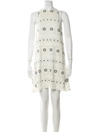 Pre-owned Chloé Graphic Print Mini Dress In White