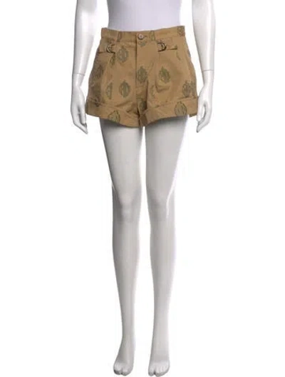 Pre-owned Chloé Graphic Print Mini Shorts In Brown