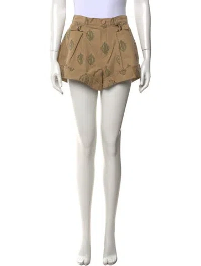 Pre-owned Chloé Graphic Print Mini Shorts W/ Tags In Brown