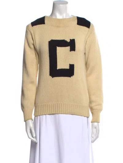 Pre-owned Chloé Graphic Print Scoop Neck Sweater In Neutral