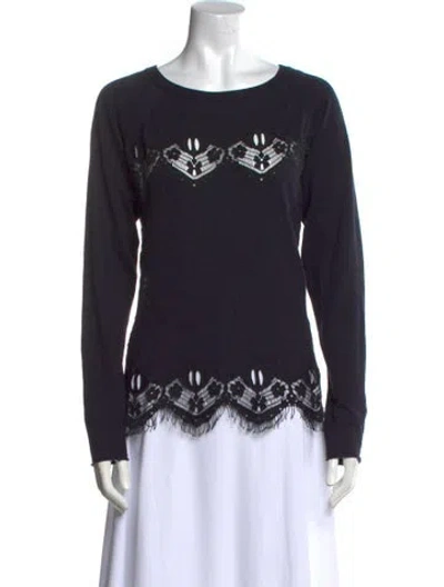 Pre-owned Chloé Graphic Print Scoop Neck Sweatshirt In Blue