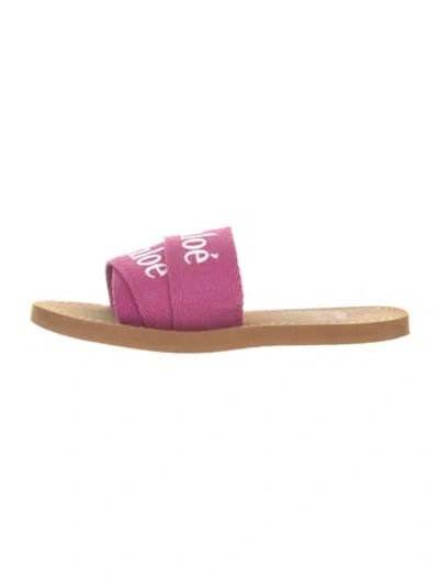Pre-owned Chloé Graphic Print Slides In Pink
