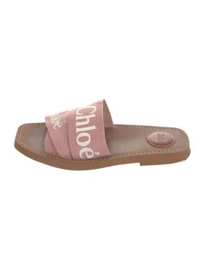 Pre-owned Chloé Graphic Print Slides In Pink