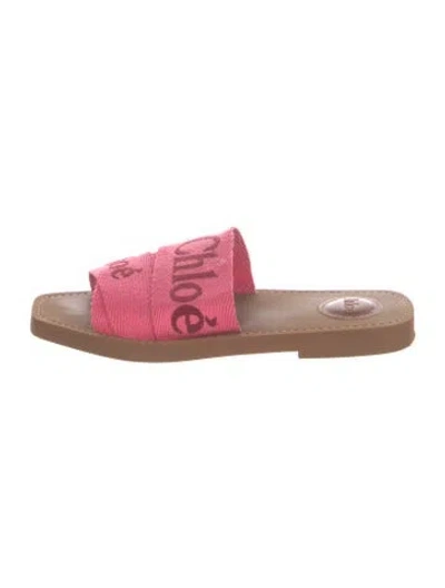 Pre-owned Chloé Graphic Print Slides In Pink