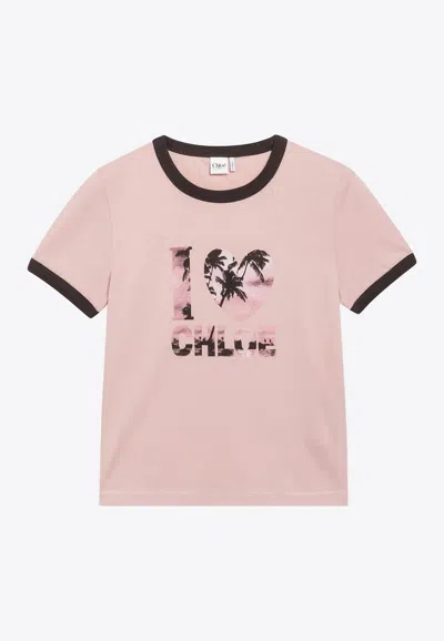 Chloé Graphic Print T-shirt In Pink