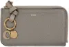 Chloé Gray Alphabet Zip Card Holder In 053 Cashmere Grey