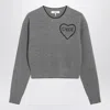 Chloé Cashmere And Wool Cropped Crew Neck Sweater In Gray