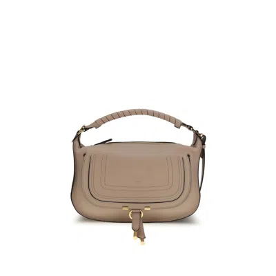 Chloé Gray Calf Leather Bos Taurus Shoulder Bag In Brown