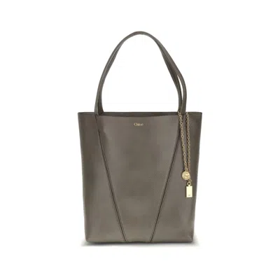 Chloé Women Spin Shoulder Bag In Gray