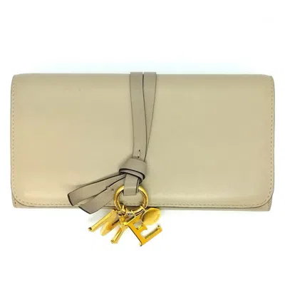 Pre-owned Chloé Gray Leather Long Wallet (bi-fold) ()