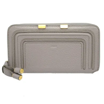 Pre-owned Chloé Gray Leather Long Wallet (bi-fold) ()