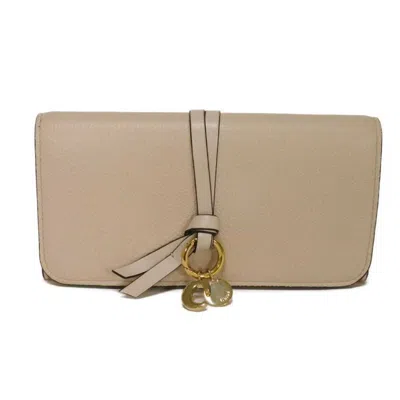 Pre-owned Chloé Gray Leather Long Wallet (bi-fold) ()