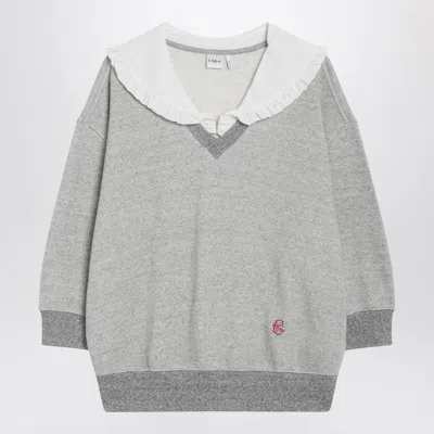 CHLOÉ GRAY MARL FLEECE SWEATSHIRT