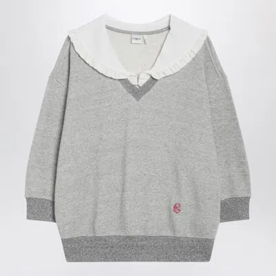 CHLOÉ CHLOÉ GRAY MARL FLEECE SWEATSHIRT