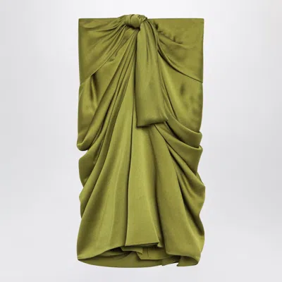 Chloé Green Draped Silk Skirt