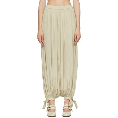 Chloé Green Fluid Pleated Trousers