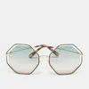 Chloé Green Gradient Ce132s Poppy Geometric Sunglasses In Green