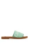 Chloé Chloe Woody Canvas Sandal In Green
