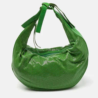 Pre-owned Chloé Green Metal Mesh And Leather Chainmail Hobo