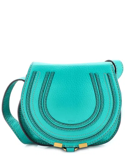 Chloé Green Sheep Leather Marcie Crossbody Small (authentic Pre-loved)