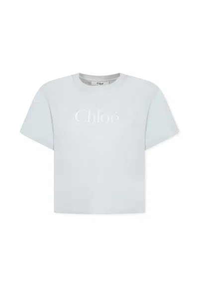 Chloé Kids' Green T-shirt For Girl With Logo