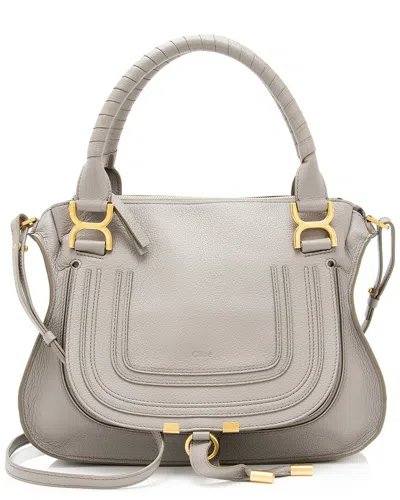 Pre-owned Chloé Grey Calfskin Marcie Medium Satchel (authentic Pre-loved)
