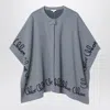 Chloé Grey Cape-style Jacket With Logo In Gray
