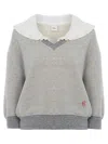 Chloé Cotton-blend French Terry Sweatshirt In Gray