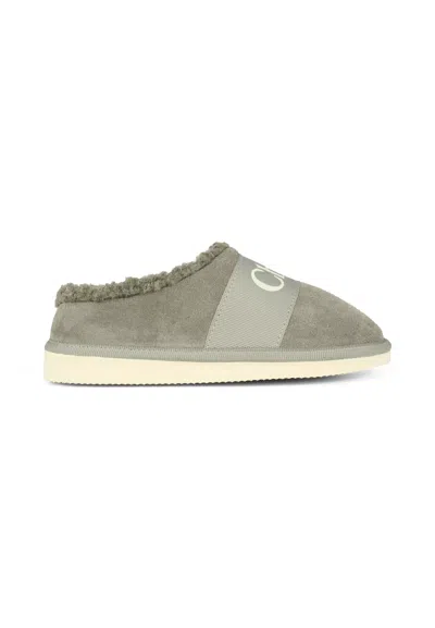 Chloé Kids' Grey Mules For Girl With Logo In Multi