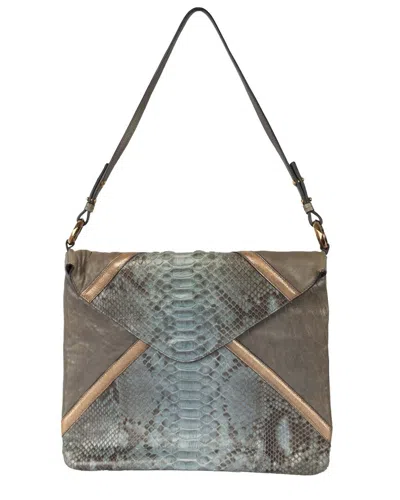 CHLOÉ CHLOÉ GREY PYTHON LEATHER ENVELOPE BAG (AUTHENTIC PRE-LOVED)