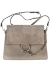 Chloé Grey Sheep Leather Motty Faye Medium Shoulder Bag (authentic Pre-loved)