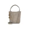 Chloé Motty Grey Suede Calf Leather Spin Shoulder Bag In Gray