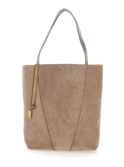 Chloé Grey Spin Tote In Gray