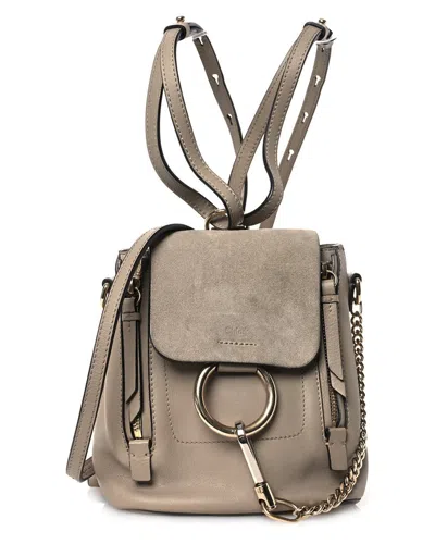 Chloé Grey Suede Leather Mini Faye Backpack (authentic Pre-loved)